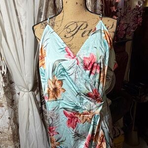 VENUS Floral Dress with Pink and Green Accents